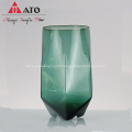 Unique Hand Made Gifts green color Goblet Wine Glasses Crystal Diamond Shape Wine Glasses